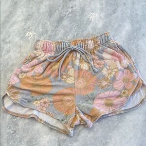 Wild Fable Floral Athletic Shorts - Pink and Orange